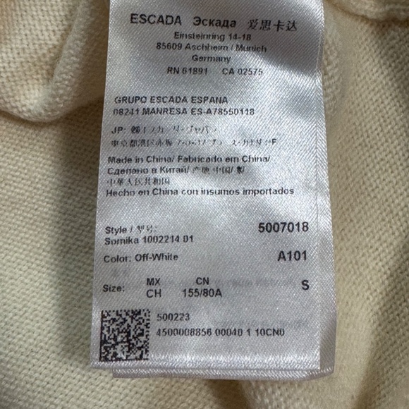 Escada Wool Cream Cardigan Sweater - Picture 7 of 9